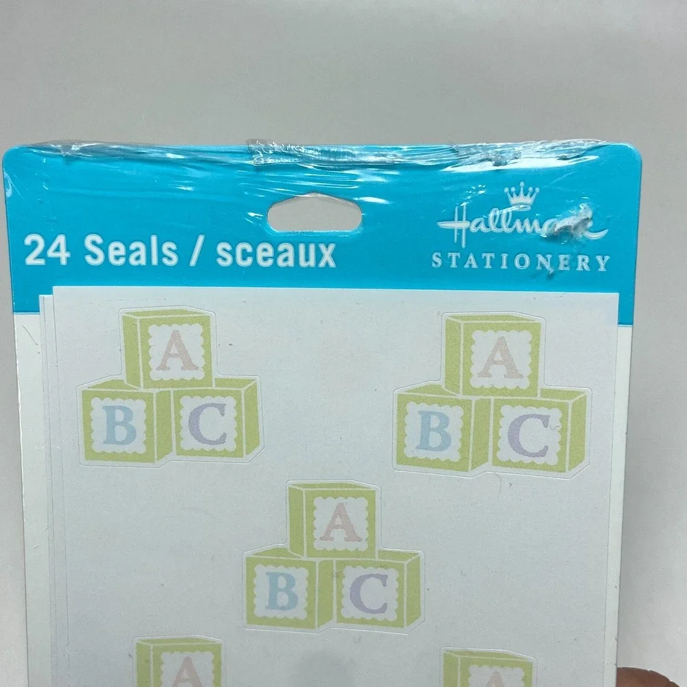 2 Hallmark Alphabet‎ Block Baby Shower Sticker Seals Sheets 48 Scrapbook